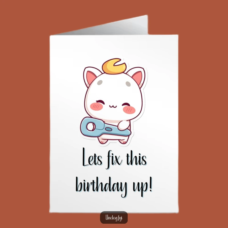 Free Printable Mechanic Birthday Card: Winking Repair Tool, Funny Downloadable Greeting
