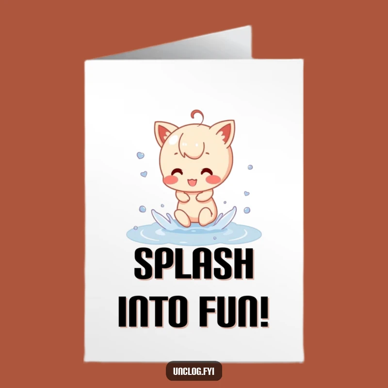 Funny Free Printable Birthday Card: Playful Puddle Splash - Joyful Downloadable Fun
