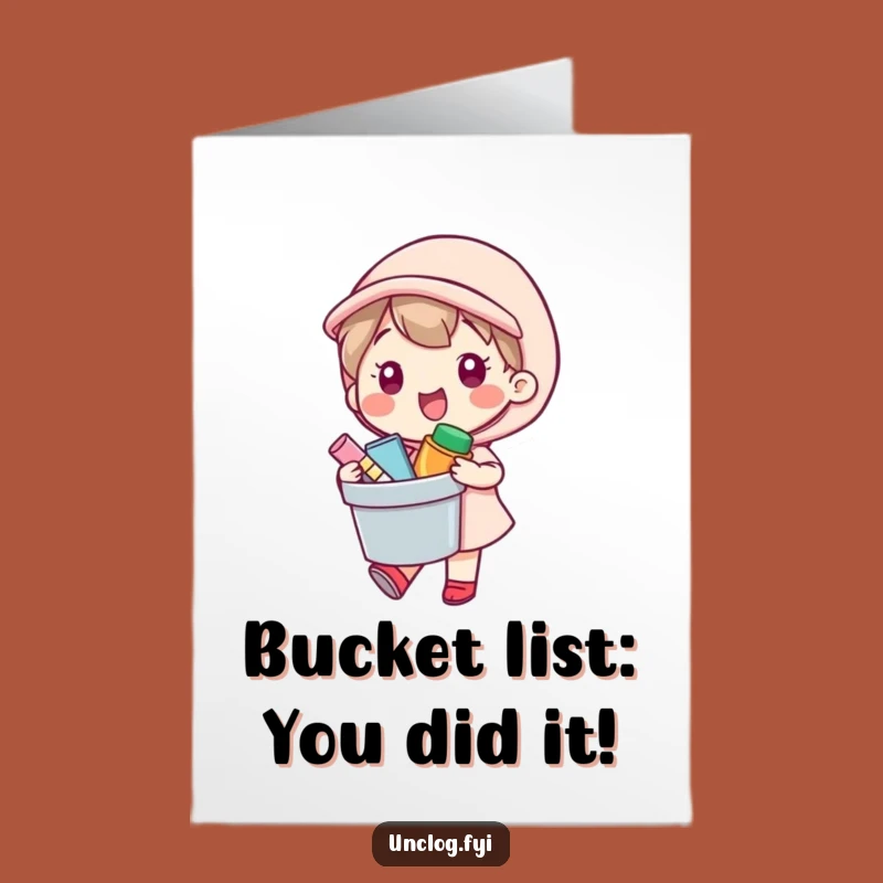Free Printable Kawaii Helper Congrats Card - Funny Bucket Supplies DIY Gift