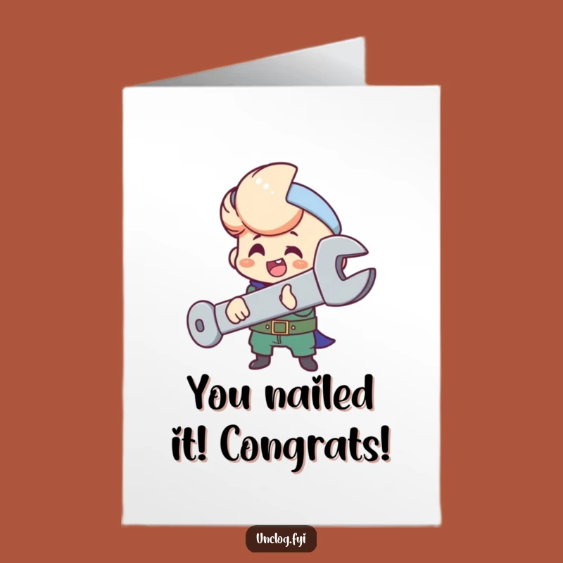 Free Printable Congrats Card: Bolt Tightening Success for Achievers