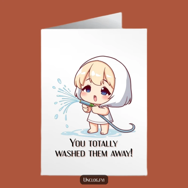 Free Printable Congrats Card: Funny Sprinkler Character, DIY Downloadable Gift