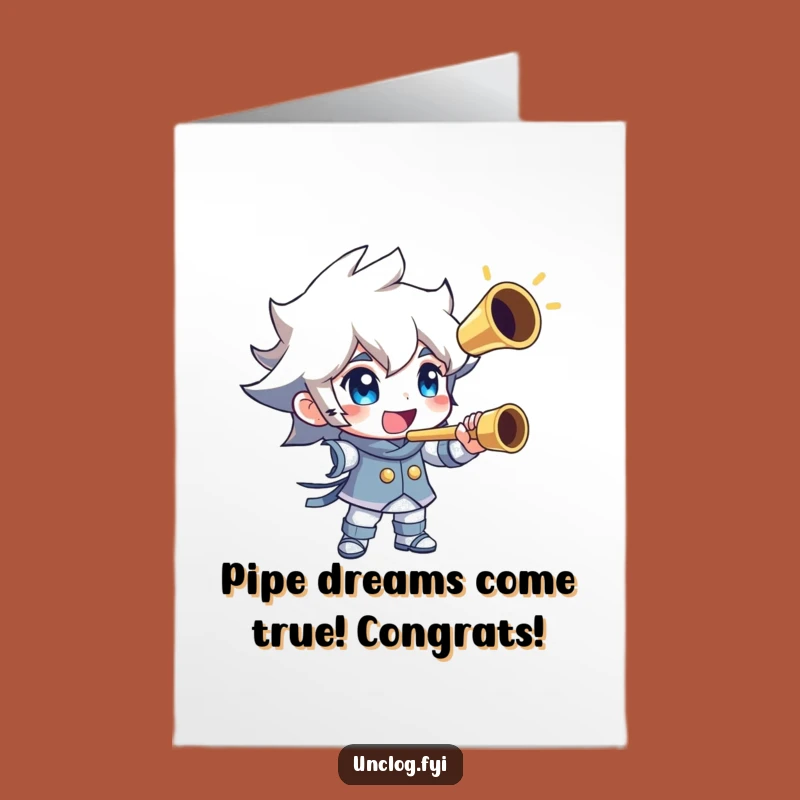 Free Printable Congrats Card: Pipe Unclogged Victory Downloadable Gift