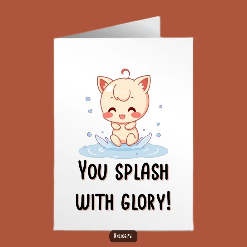Free Printable Congrats Card: Puddle Splash Celebration - Playful Downloadable Cheers