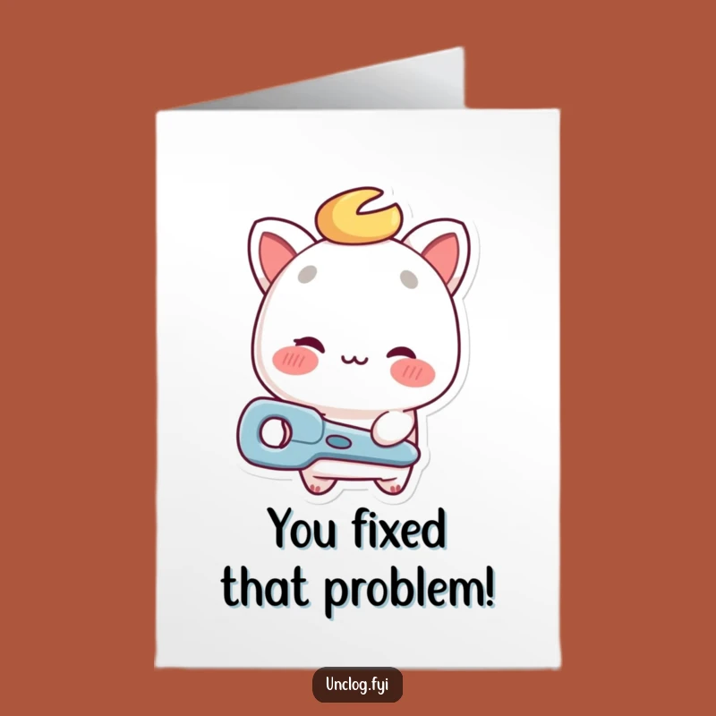 Free Printable Mechanic Congrats Card: Winking Repair Tool, Funny Downloadable Success