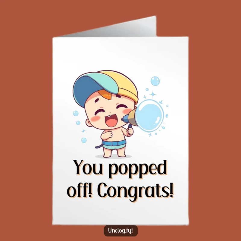 Free Printable Congrats Card: Bubble Spray Celebration Downloadable Gift