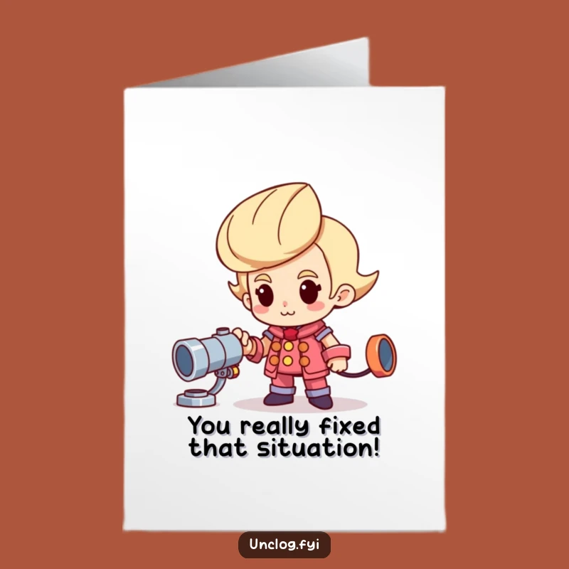 Free Printable Congrats Card: Proud Plumber Character, Great Job Downloadable Gift