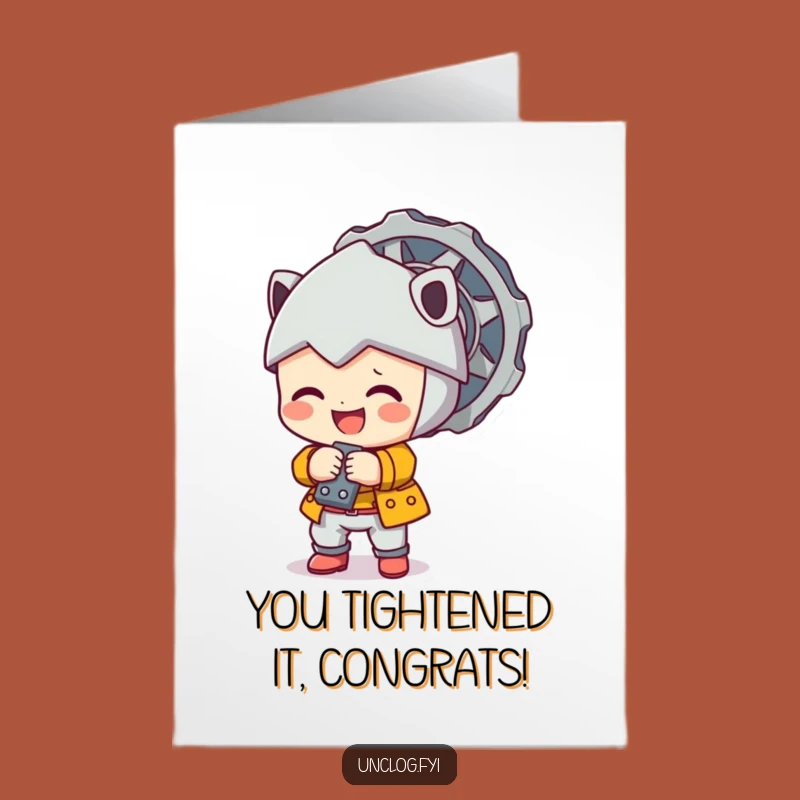 Free Printable Congrats Card: Fixed It Character Downloadable Gift