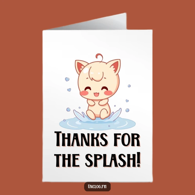 Free Printable Thank You Card: Happy Puddle Splasher - Humorous Downloadable Gratitude