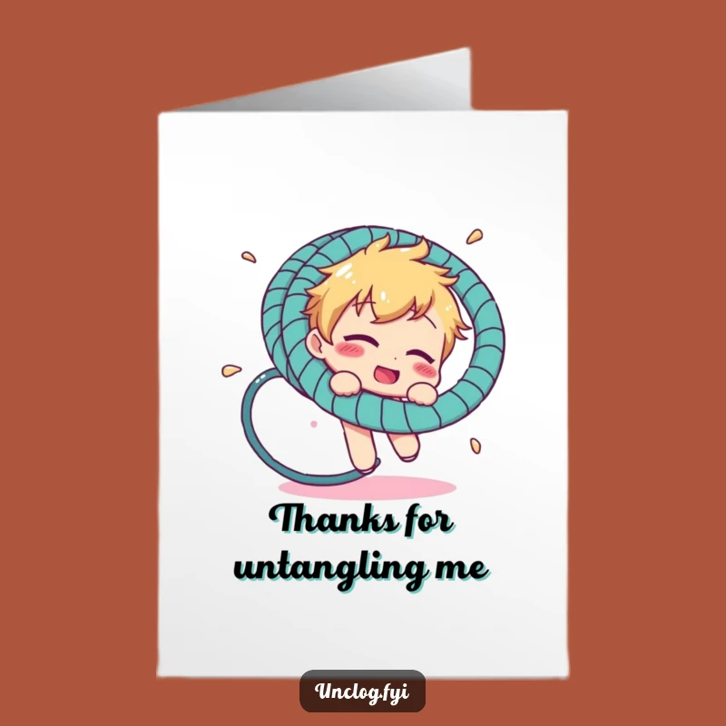 Funny Free Printable Thank You Card: Hosepipe Chaos Character, Downloadable Appreciation Gift
