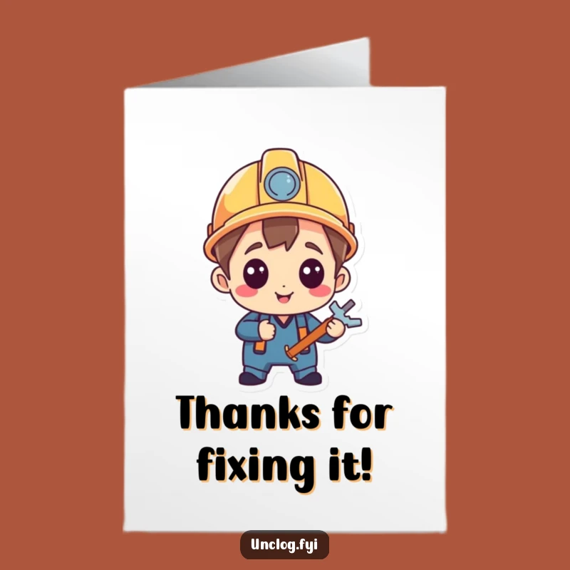 Funny Free Printable Thank You Card: Satisfied Repairman, Grateful DIY Gift Download