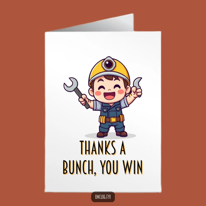 Free Printable Mechanic Thank You Card: Victory Dance Wrench, Funny Downloadable Gratitude