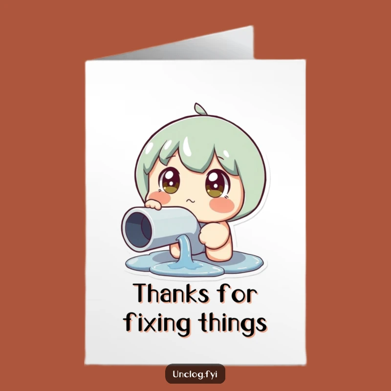 Funny Free Printable Thank You Card: Leaky Pipe DL