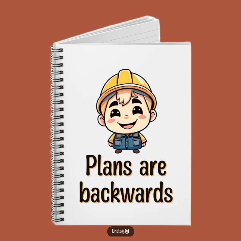Funny Backwards Hard Hat Notebook: Jot Down Cheeky Ideas