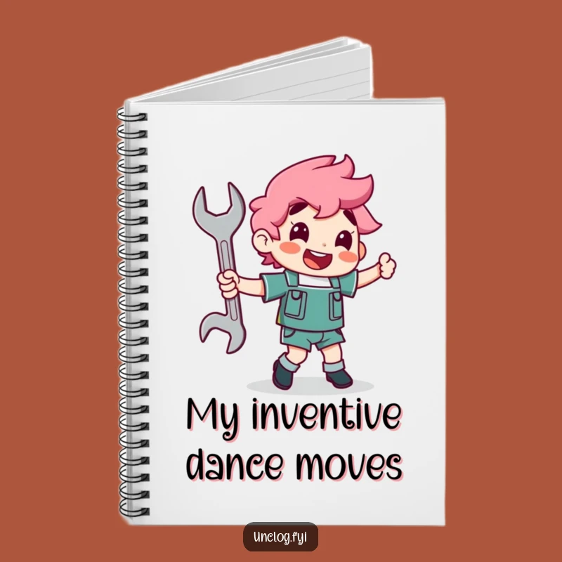 Funny Dancing Wrench Notebook - Mechanic's Ideas Journal, Best Tool Gift