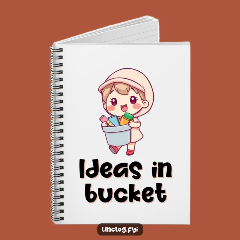 Funny Notebook - Kawaii Bucket Carrier: Jot Down Ideas Cheerfully
