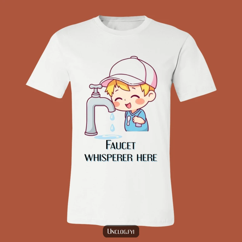 Funny Dripping Faucet T-Shirt - Cheerful Inspector Design for Humorous Folks