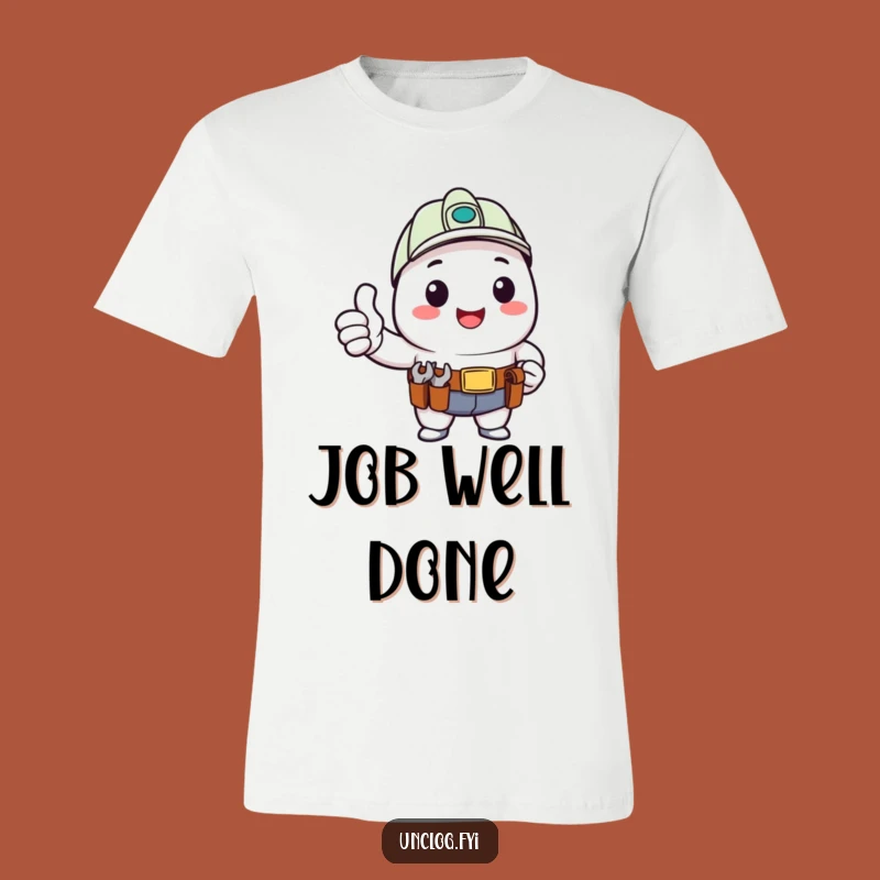 Funny T-Shirt - Kawaii Character Thumbs Up, Tool Belt Ready, Gift