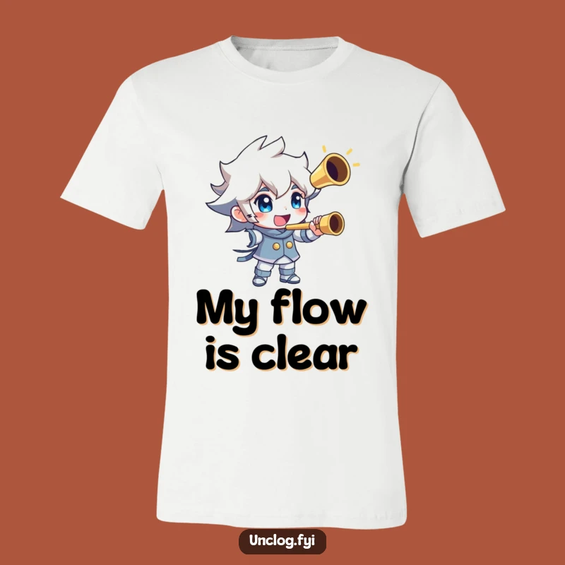Funny Unclogged Pipe T-Shirt: Triumphant Hero Design for Plumbers