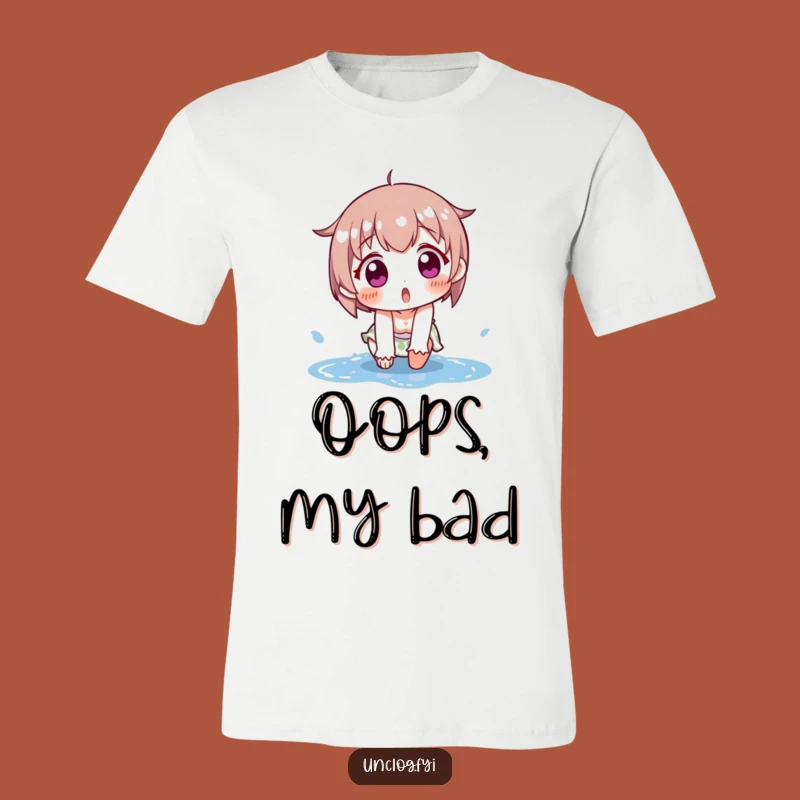 Funny Slipping Character T-Shirt: Hilarious Puddle Splash Tee for Comedy Lovers