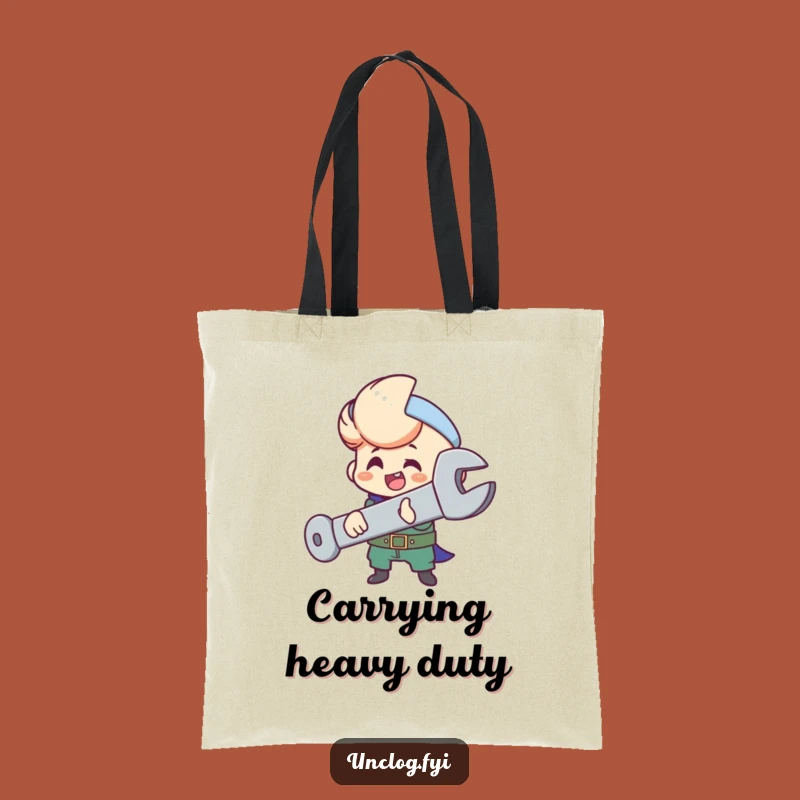 Funny Mechanic Tote Bag: Bolt Tightener Design, Carry Your Tools with Humor, Gift!