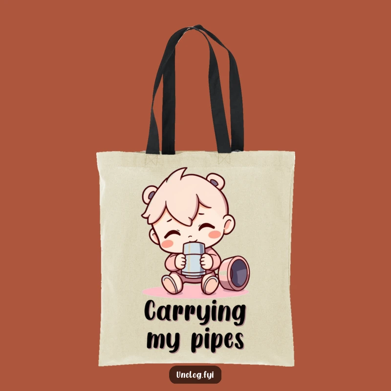 Funny Pipe Fitting Carrier Tote Bag: Carry Your Tools with Humor