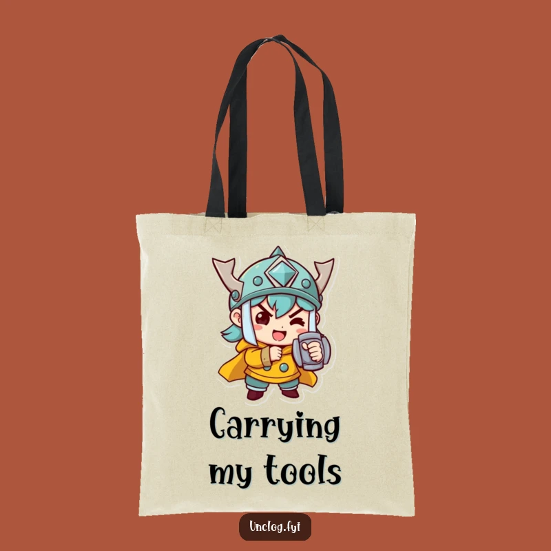 Funny Determined Bolt Tightener Tote Bag: Carry Your Tools with this Handy Character Tote Gift