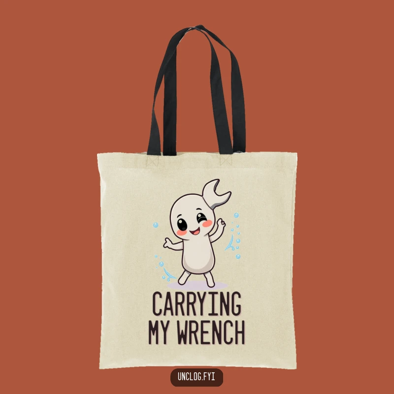 Funny Pipe Wrench Dancer Tote: Playful Carry-All, Perfect Humorous Gift