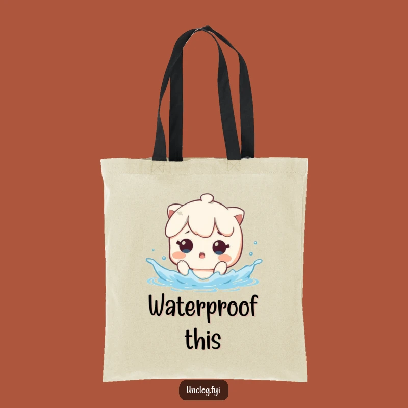 Funny Tote Bag - Kawaii Splash Surprise Character: Carry Your Laughs